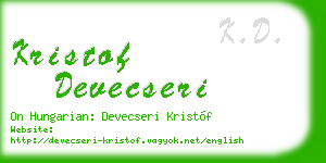 kristof devecseri business card
